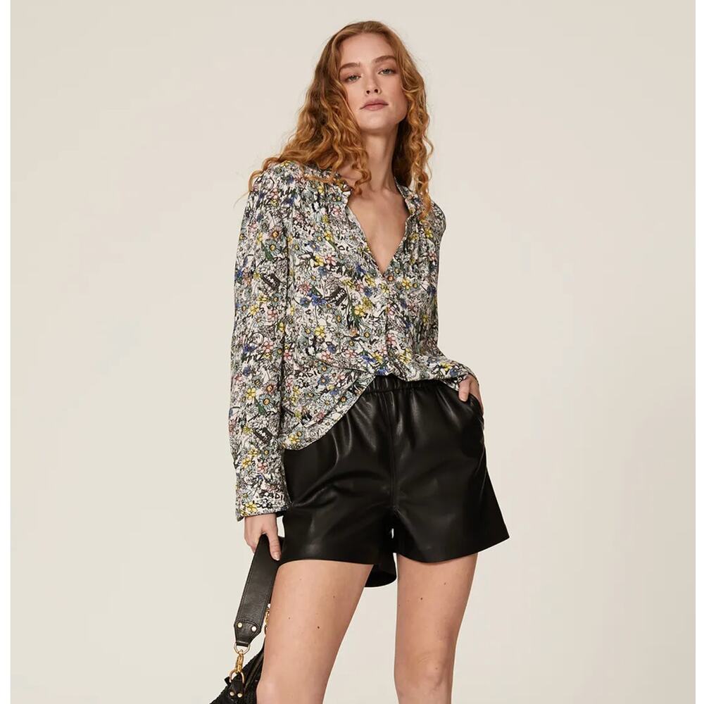 ZADIG & VOLTAIRE Tink Crinkle Flower Top Liberty Garden Floral {OO32}